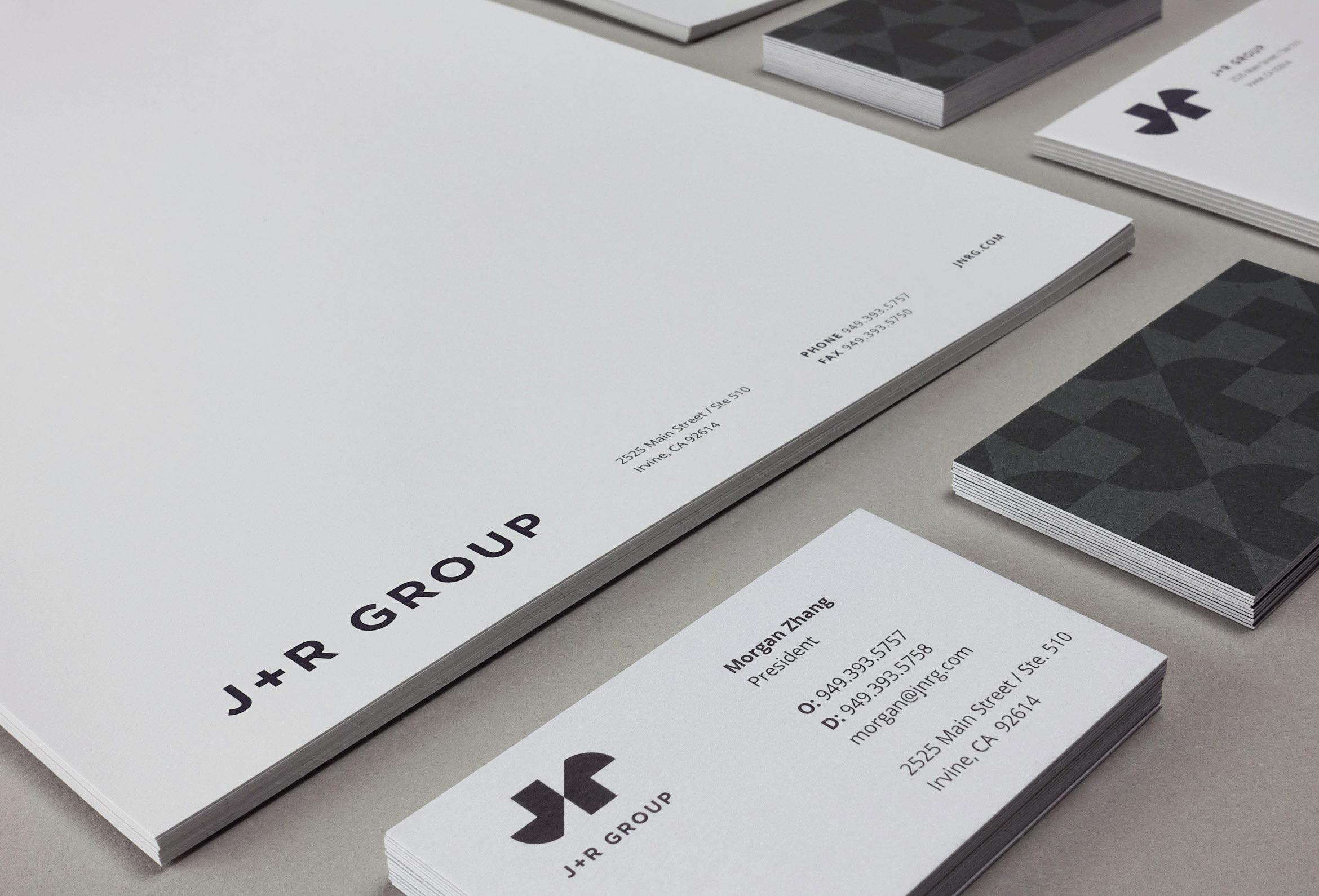 J+R Group corporate stationery suite