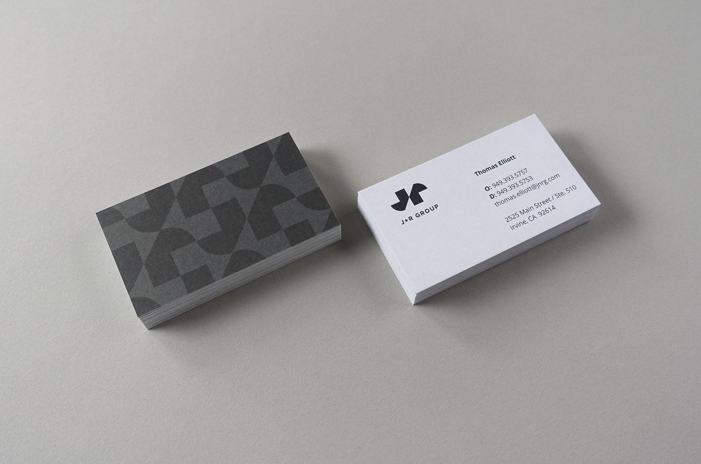 J+R Group business cards front and back