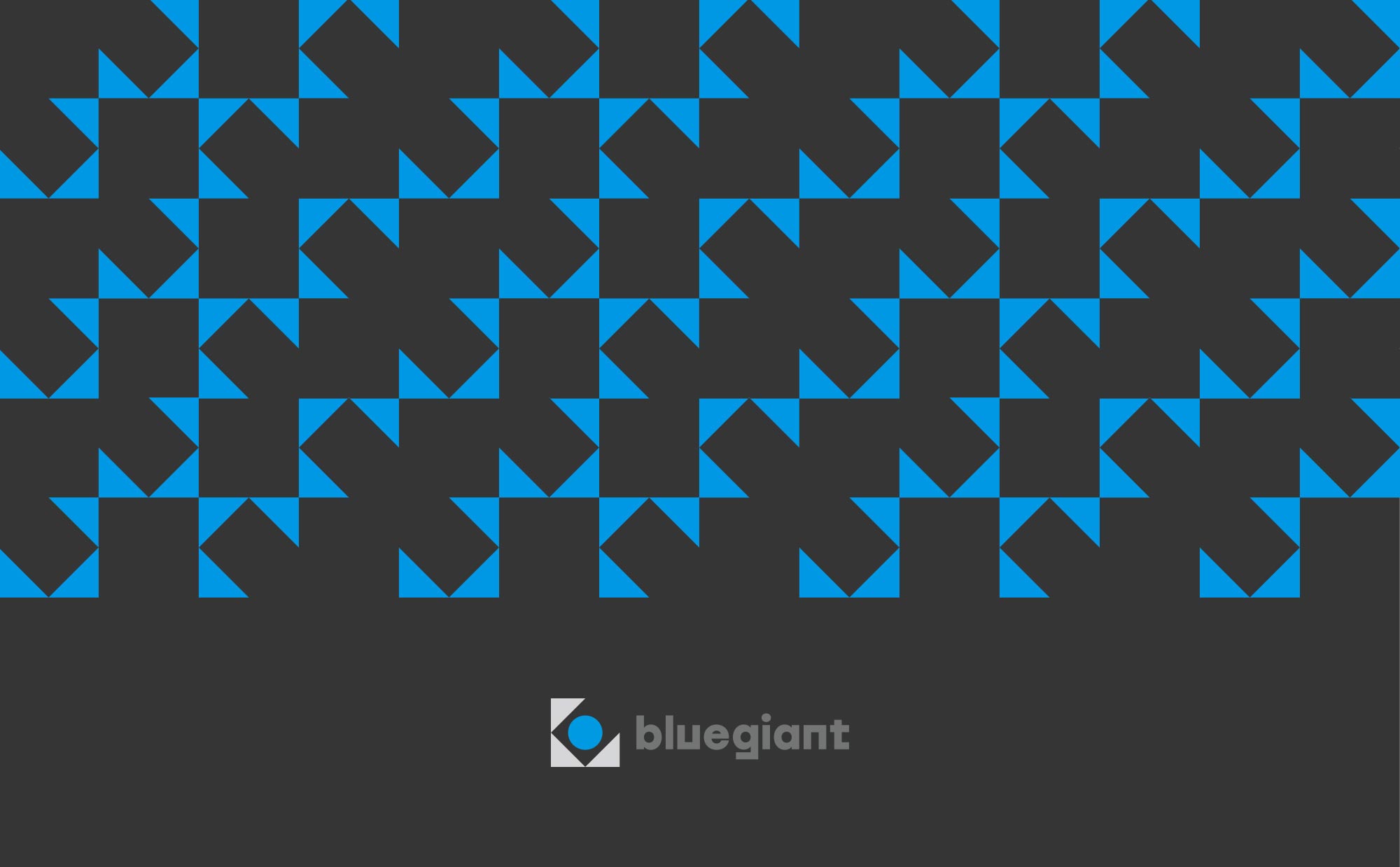 dark gray and cyan pattern made out of the bluegiant logo
