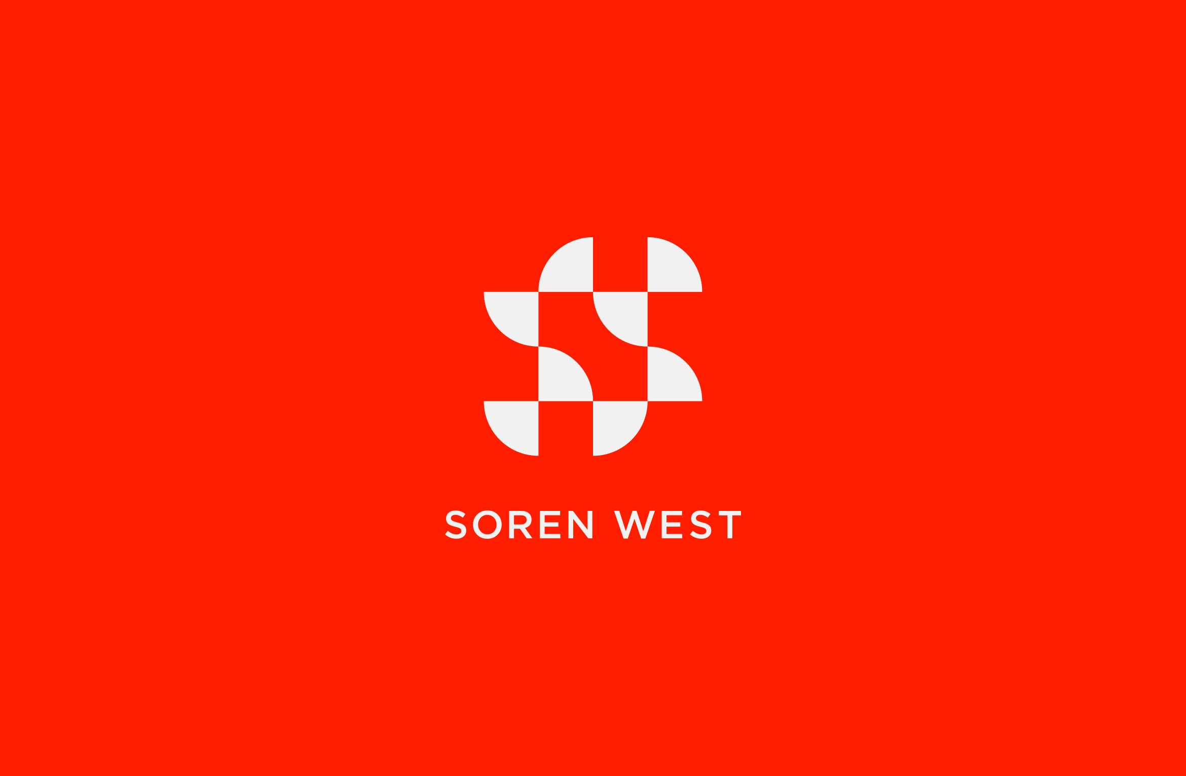 soren west white logo on red