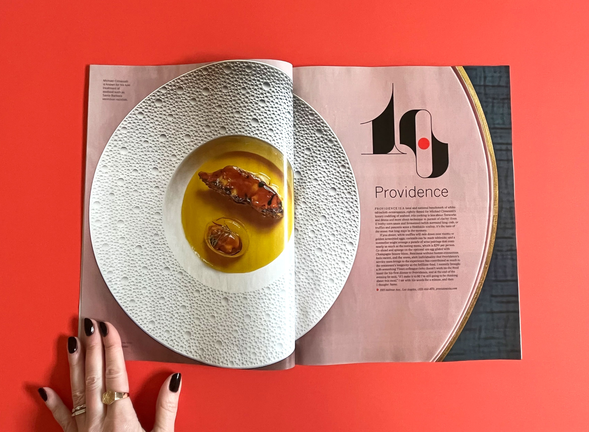 101 best restaurants list magazine open to number 10 restaurant with hand