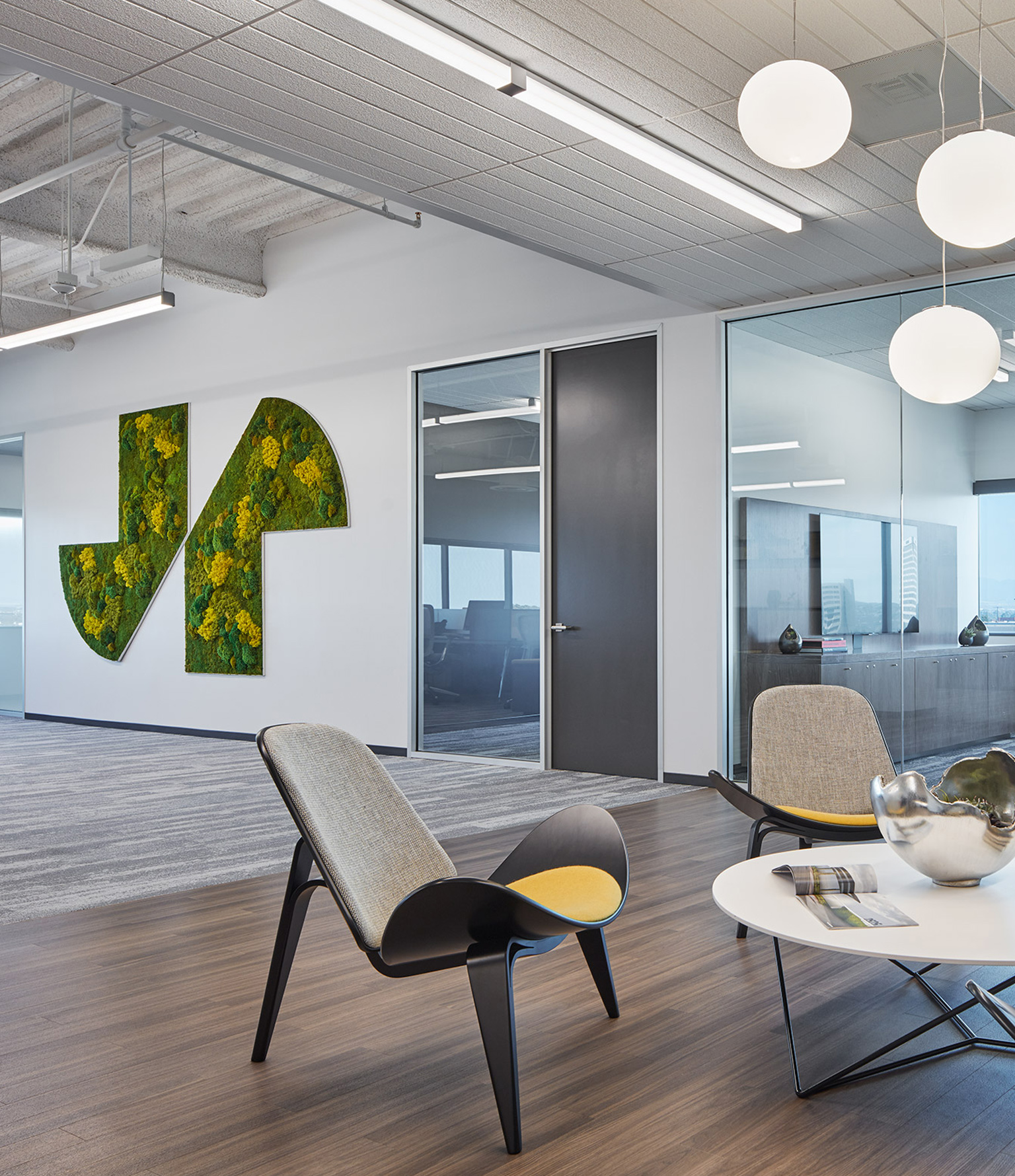 JR Group offices with moss logo on wall