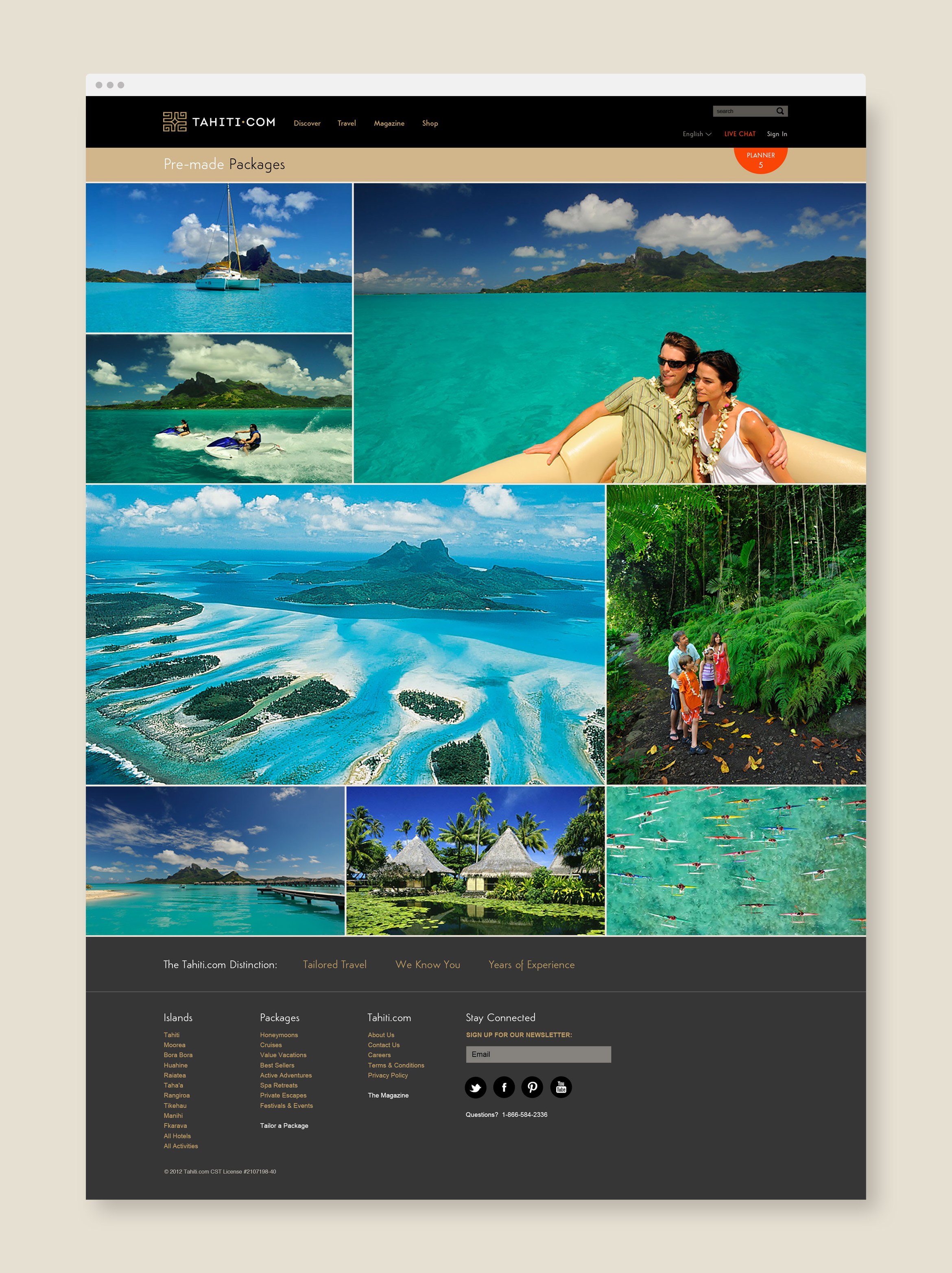 tahiti.com premade vacation packages photo grid design